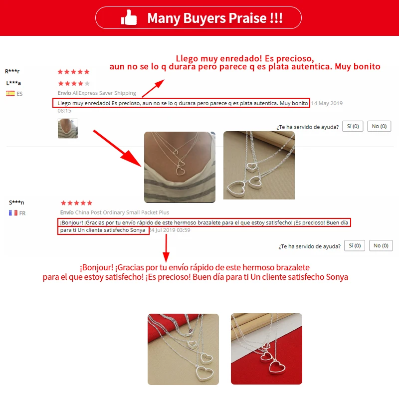 Женское колье с подвеской DOTEFFIL ожерелье из стерлингового серебра 925 пробы тремя