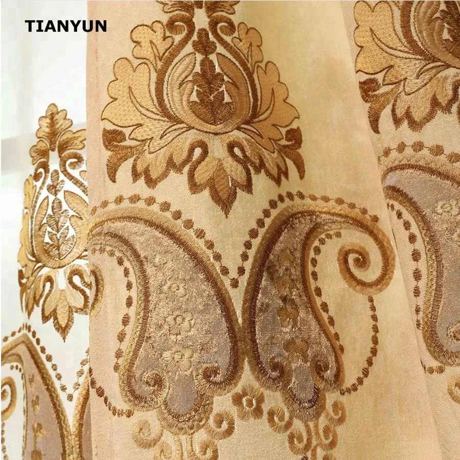 

Hot Sale Window Luxury Jacquard Curtain With Valance For The Living Room