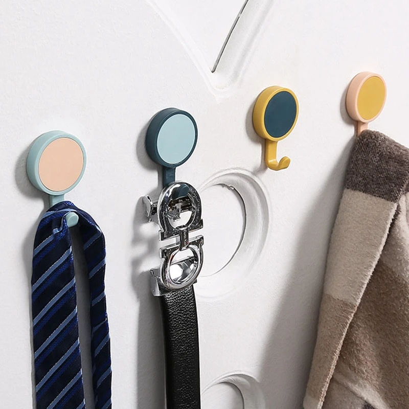 

3PCS Colorblock Bathroom Wall Hooks Waterproof Hanger Hook Hanging Clothes Hat Scarf Key Hanger Rack Wall Decoration