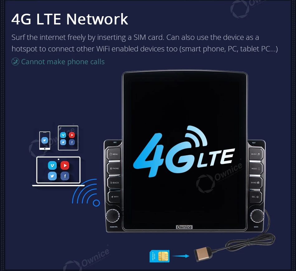 Вертикальный автомобильный радиоприемник универсальный 2 Din IPS Nano GPS-плеер 4G LTE 9 7