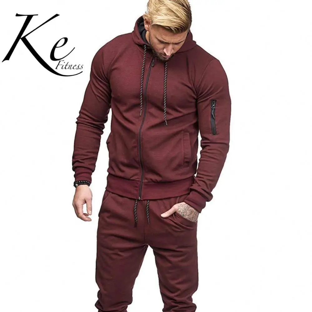 KE 2020 foreign trade autumn and winter new European American trendy men's sports suit arm zipper fitness leisure tracksuit | Спорт и