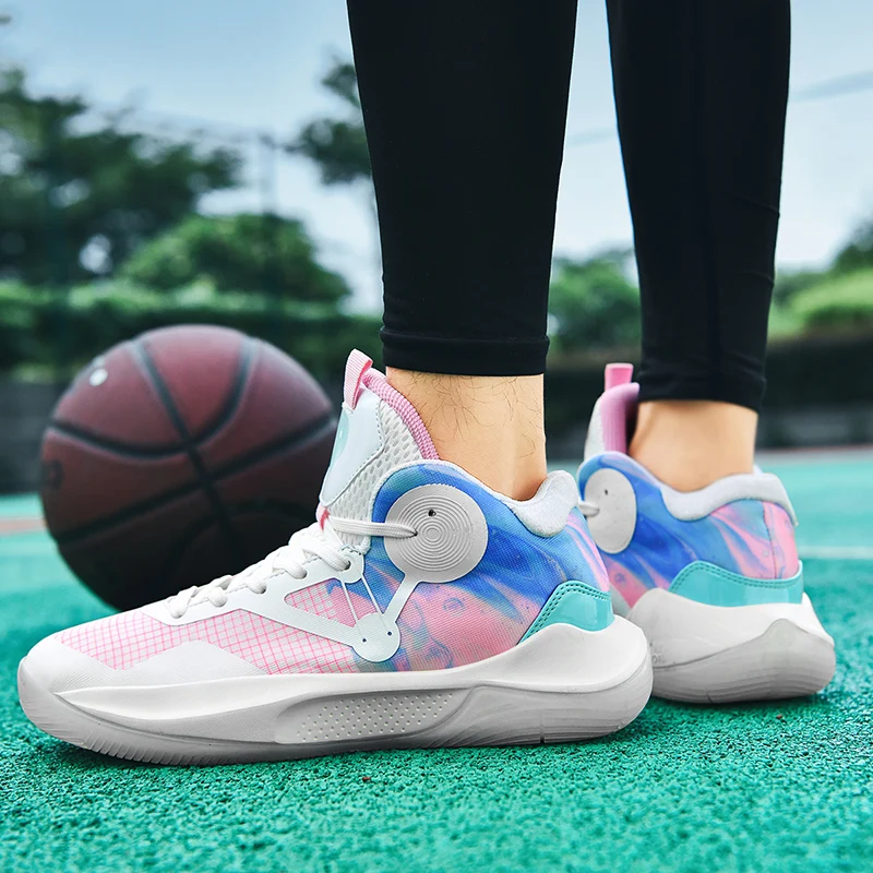 Fashion Men's Professional Basketball Shoes 2021 Colorful Outdoor Unisex High top Basketball Sneakers for Men Women basket homme