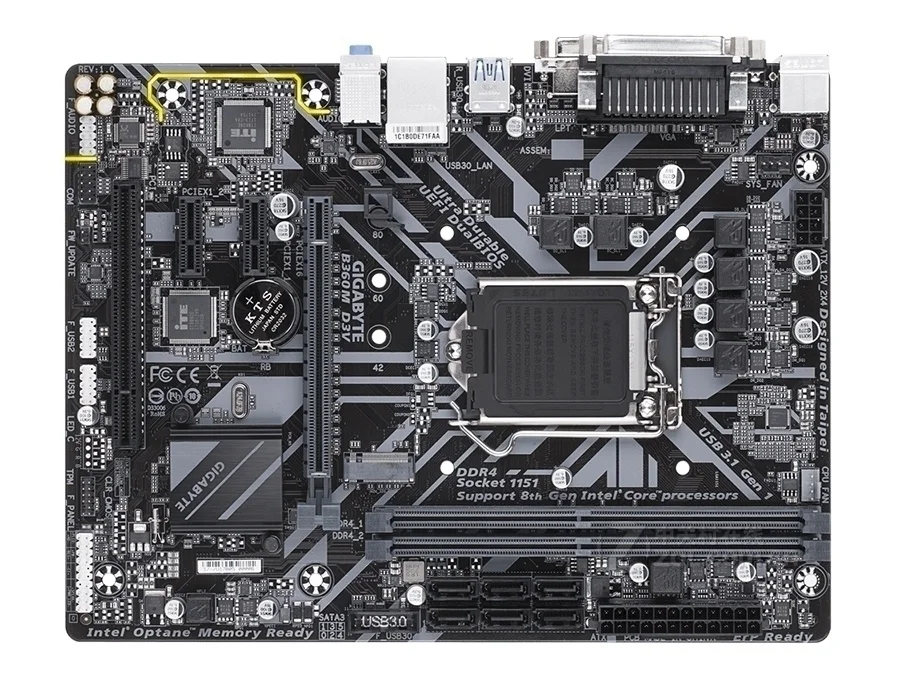 Новая оригинальная материнская плата Gigabyte B360M D3V LGA 1151 DDR4 DVI VGA B360 Micro ATX десктопные