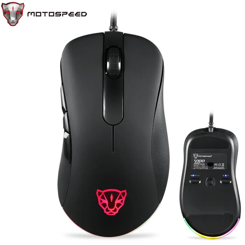 Motospeed оригинальная механическая игровая мышь V100 мыши PAW3327 6200DPI оптический датчик