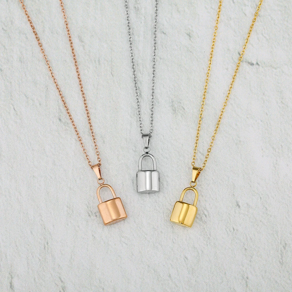

Wholesale Padlock Necklace Stainless Steel 1.5*1cm Lock Pendant is literally everything you need this spring 10pcs/lot
