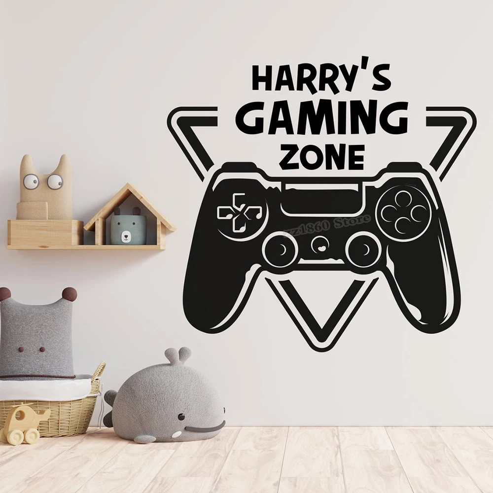 Настенная Наклейка с названием игровой зоны на заказ игрока контроллер