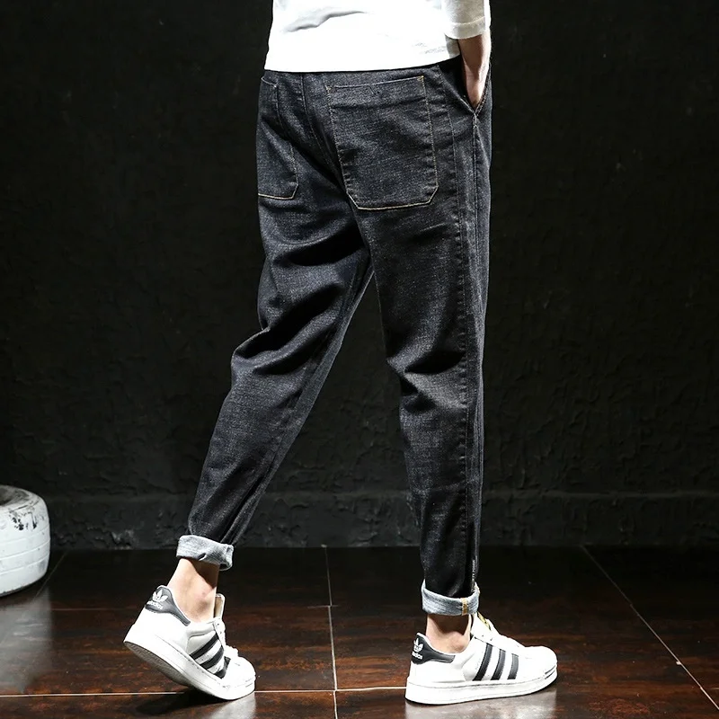Осенние джинсы большого размера для мужчин больших размеров свободные штаны