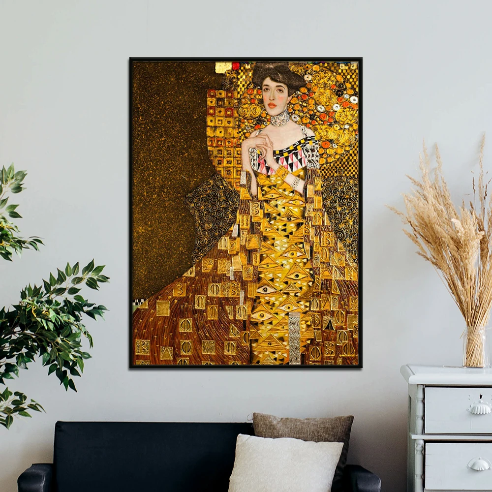 3D полная алмазная живопись бриллиантовая вышивка Густав Климт аделе блоч наборы