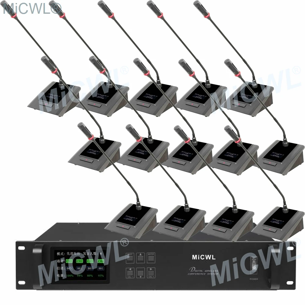 MICWL 1 President 37 Delegate unit Discussing Wireless Conference Microphone System Gooseneck Mic for Meeting Room
