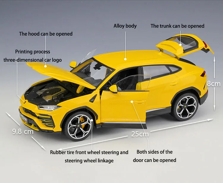 Bburago литая модель автомобиля 1:18 SUV Urus внедорожный металлический сплав Высокая имитационная машина с базой Игрушки для мальчиков подарки для мальчиков