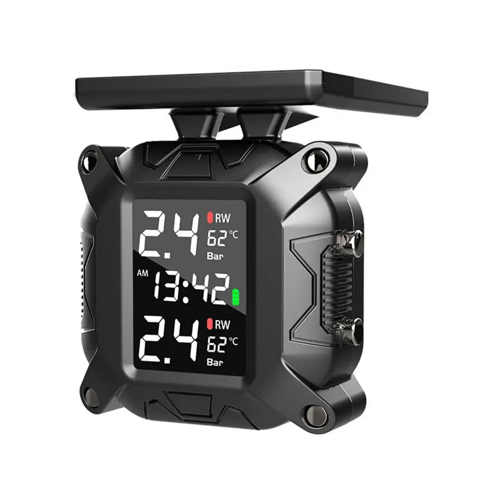 

Motorcycle Tire Pressure Monitoring System Solar Power Motorcycle TMPS Tire Pressure Tyre Temperature Monitoring Alarm System