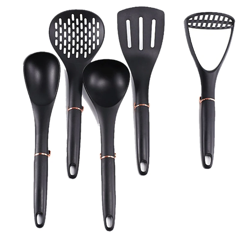 

Набор силиконовых и нейлоновых кухонных принадлежностей, 5 предметов, кухонные принадлежности, антипригарная кухонная утварь, кухонные при...