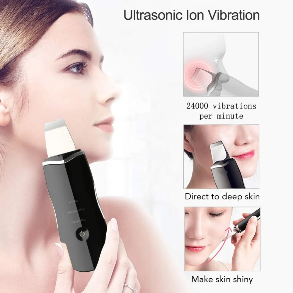 

Ultrasonic Face Cleaning Skin Scrubber Vibrating Facial Cleaner Skin Peeling Blackhead Removal Pore Cleaner Face Scrubber