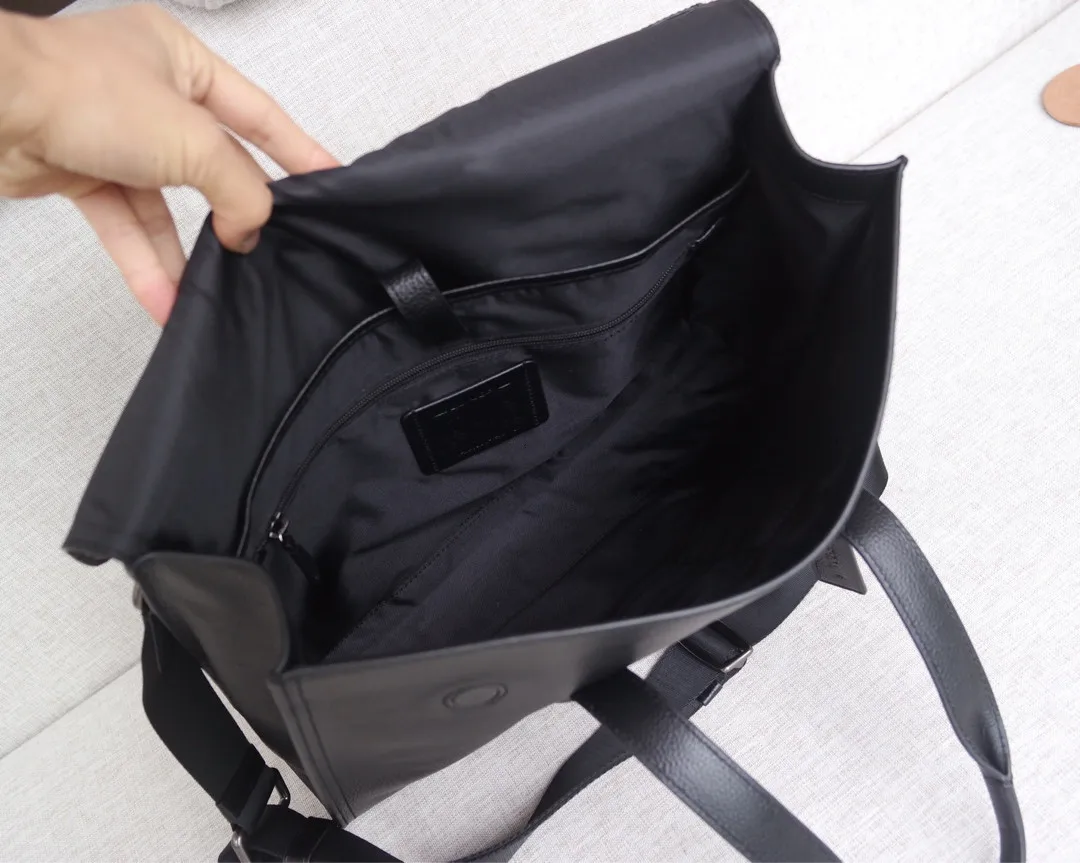 

Men's business office briefcase luxury brand leather handbag computer notebook handbag male large casual black shoulder bag