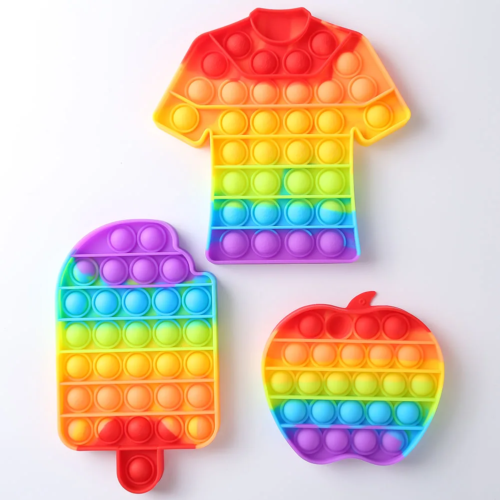 

Детская Веселая игрушка для снижения давления, пузырьковая сенсорная игрушка, радужная игрушка для аутизма, антистресс, Детская развивающа...