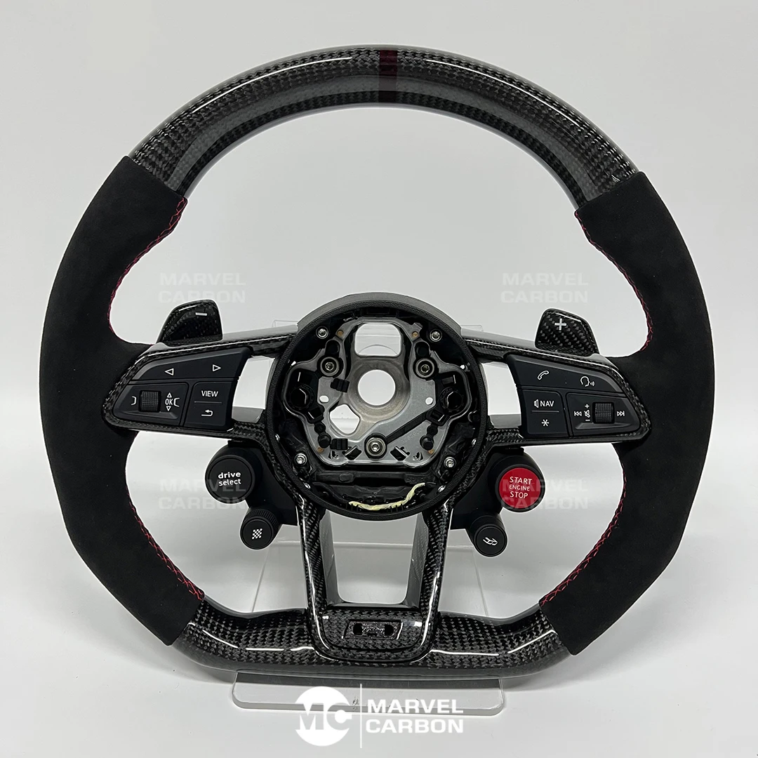 100% натуральное углеродное волокно рулевое колесо совместимое с Audi R8