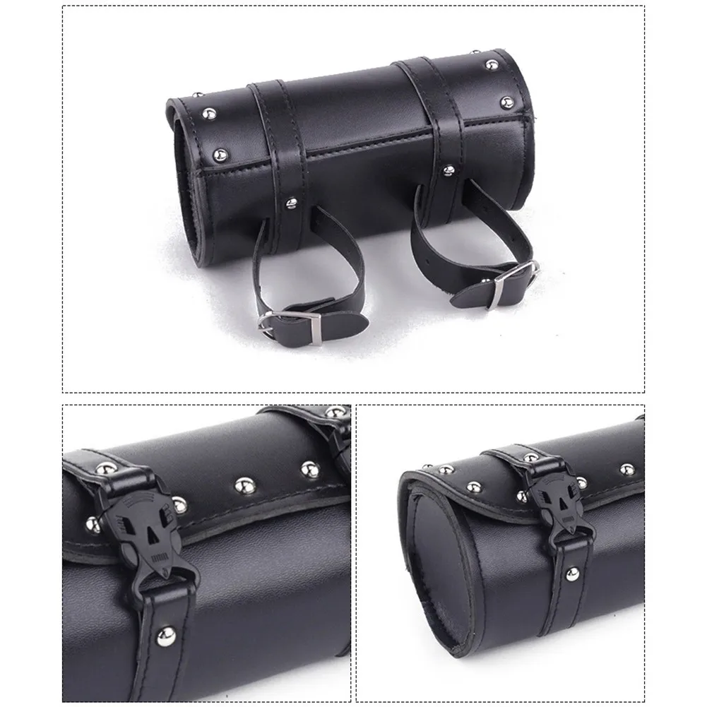 

Durable Motorcycle Tool Bag 8.3*3.9 Inch Black Fork Handlebar Plastic Round