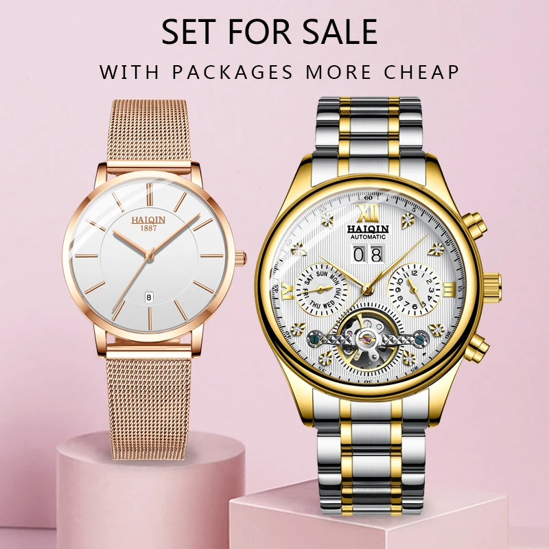 HAIQIN мужские часы автоматический механические бизнес для мужчин лучший бренд