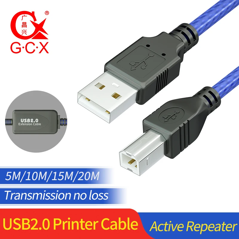 Кабель USB для принтера с активным ретранслятором кабель Type A папа B 5 м 10 15 20 IC