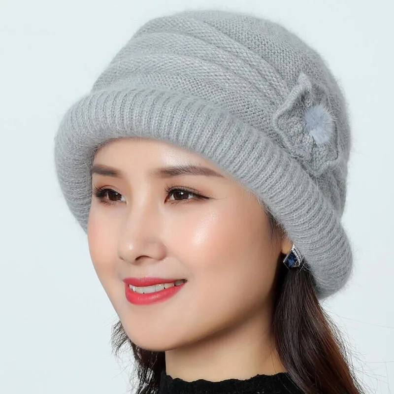 SUOGRY Hat Beanie Женская осенне-зимняя теплая шапка Лыжная шапочка Женская лыжная вязаная шапка полосатый капот Femme меховая женская шапка