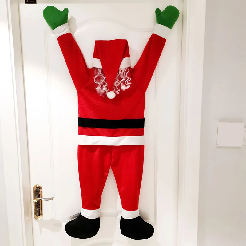 

Санта-Клаус, подъемная дверь, кукла Санта-Клаус, рождественская елка, подвесное украшение, наружное внутреннее украшение для двери, настенн...