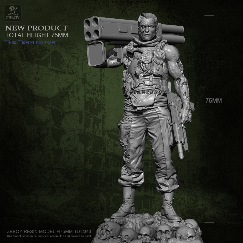 

75mm Resin Model Kits Terminator self-assembled TD-2343