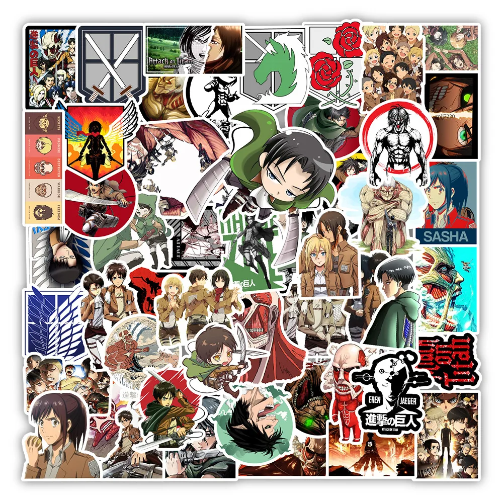 

10/30/50PCS Anime Attack on Titan Cartoon Graffiti Stickers DIY Motorcycle Luggage Guitar Skateboard Cool Sticker Decal Kid Toy