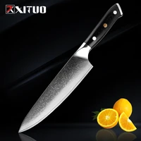 quality japan vg10 damascus steel kitchen knife g10 handle plum blossom best gift chef knife sharp cleaver santoku cook tool