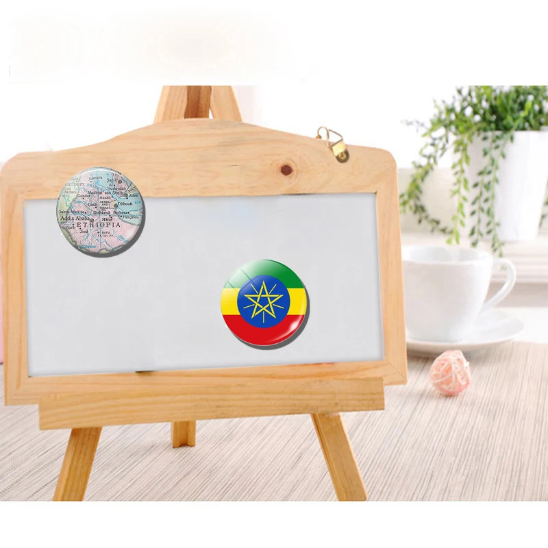 Союзная Демократическая Республика Эфиопия флаг карта 30 мм магнит на