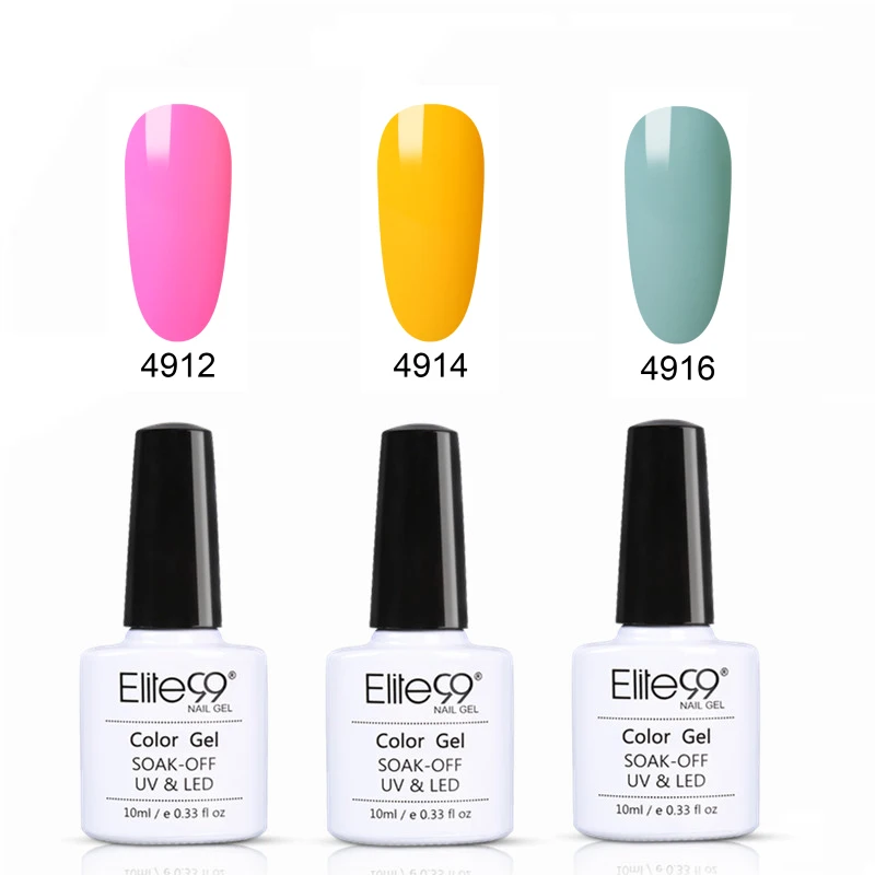 Elite99 10 мл Макарон Гель 4 шт./компл. лак для ногтей гель uv Vernis Гель-лак удаляющийся замачиванием Гель-лак для ногтей для укрепления Led Лак для ногтей искусства - Цвет: C017