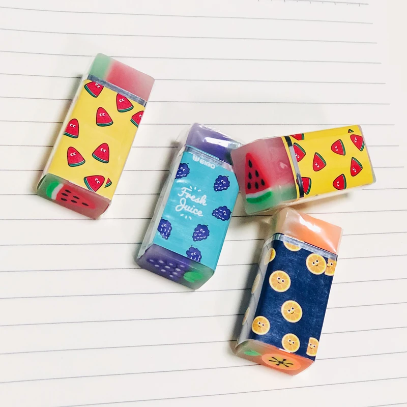 Ластик карандаш для коррекции фруктов арбуза апельсина винограда 1 шт|Ластик| |