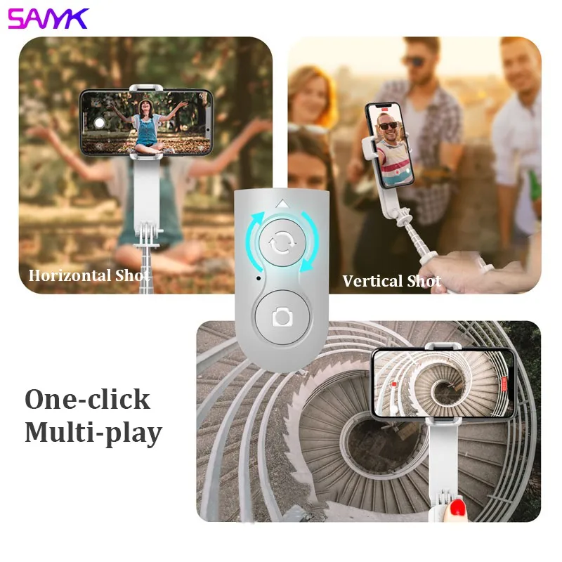 SANYK Gimbal Stabilizer Single Axis Bluetooth Selfie Stick Anti-shakeTripod With Led Fill Light for Vlogging | Электроника