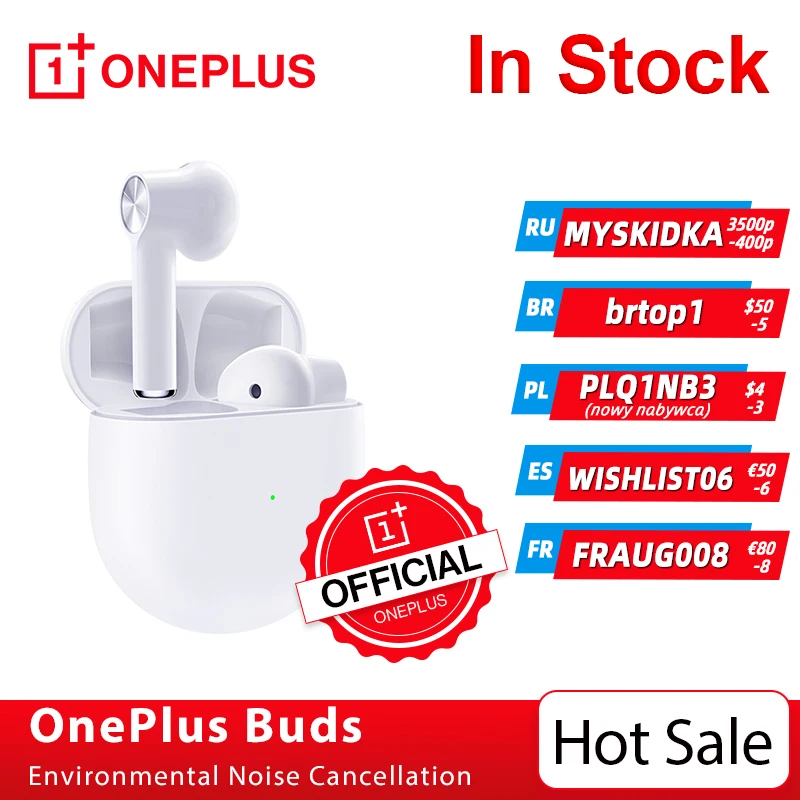 

Global Version OnePlus Buds TWS Wireless Earphone Environmental Noise Cancellation OnePlus 9 Nord 2 8 8T OnePlus Official Store