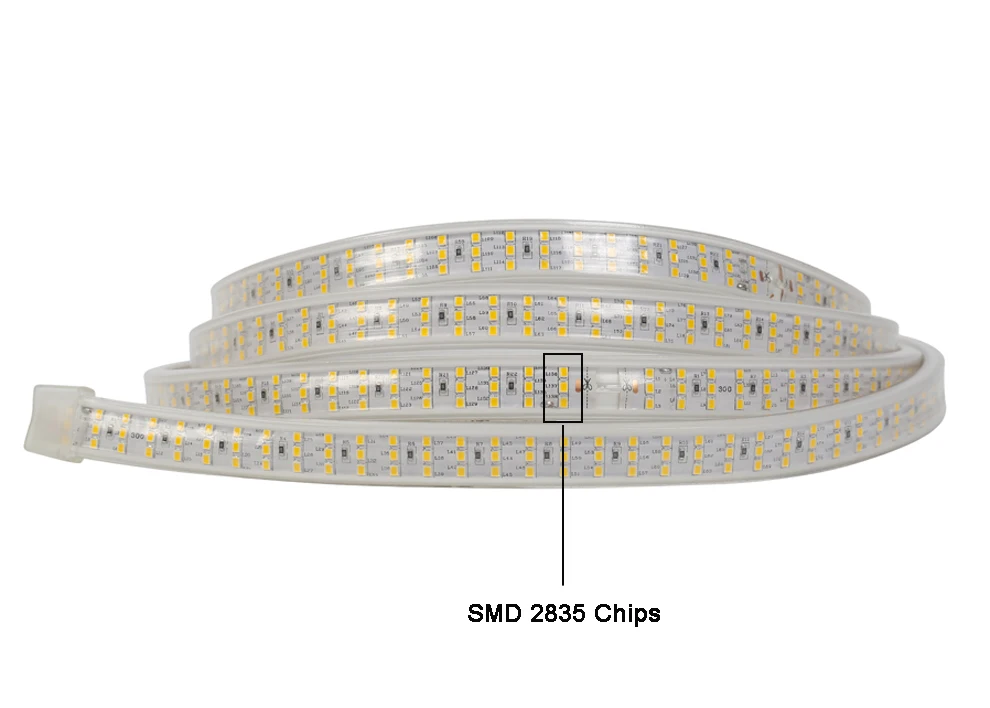 Светодиодный светильник 220 В SMD 2835 гибкая лента 276 светодиодов/м 1 м 2 м 4 м 5 м 6 м 7 м 8 м 9 м+ штепсельная вилка европейского стандарта
