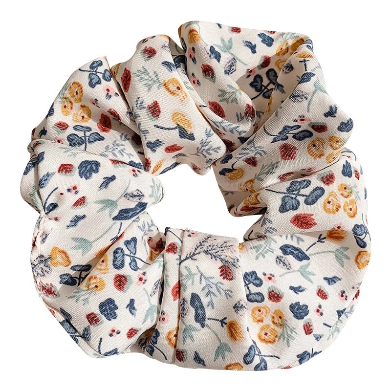 

Korean Internet Celebrity Same Style Pork Intestine Ring Hair Ring Ins French Chiffon Floral Meatball Headband Hair Band Women's