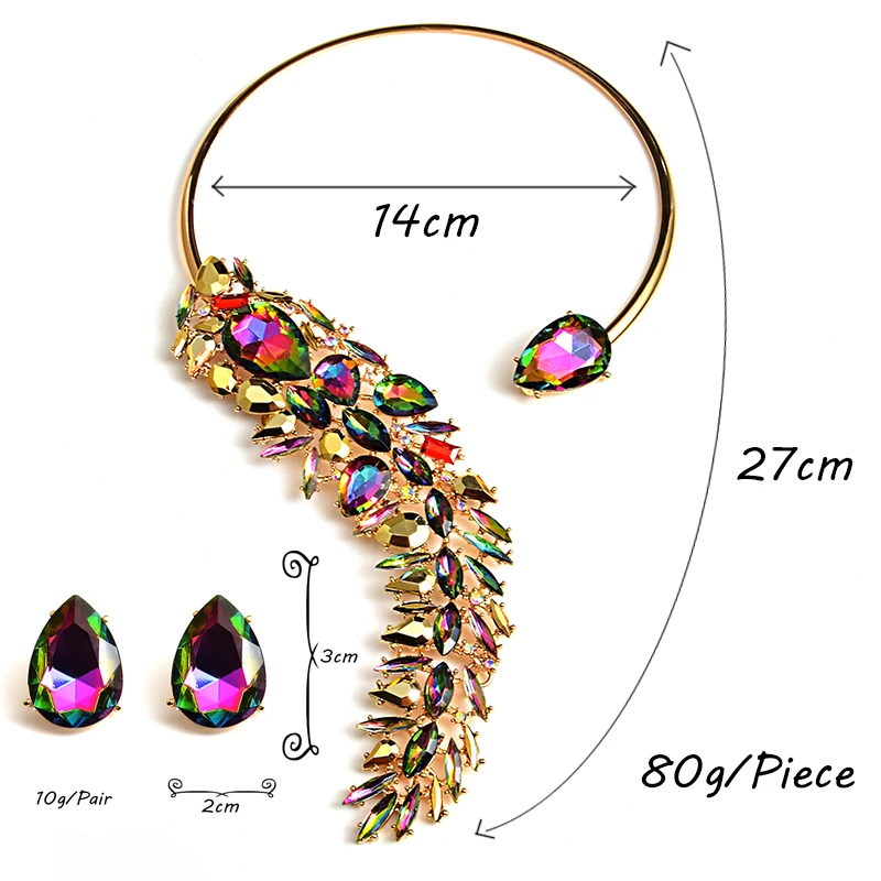 

New Arrival Colorful Rhinestones Chokers Necklaces Fashion Trend Crystals Necklaces Fine Jewelry Accessories For Women