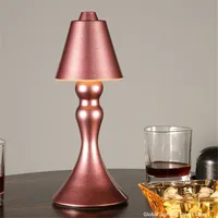 Retro Bar Table Lamp LED Desktop Bedroom Night Light Touch Sensor Wireless Restaurant Coffee Living Room Decor Rechargeable 40#