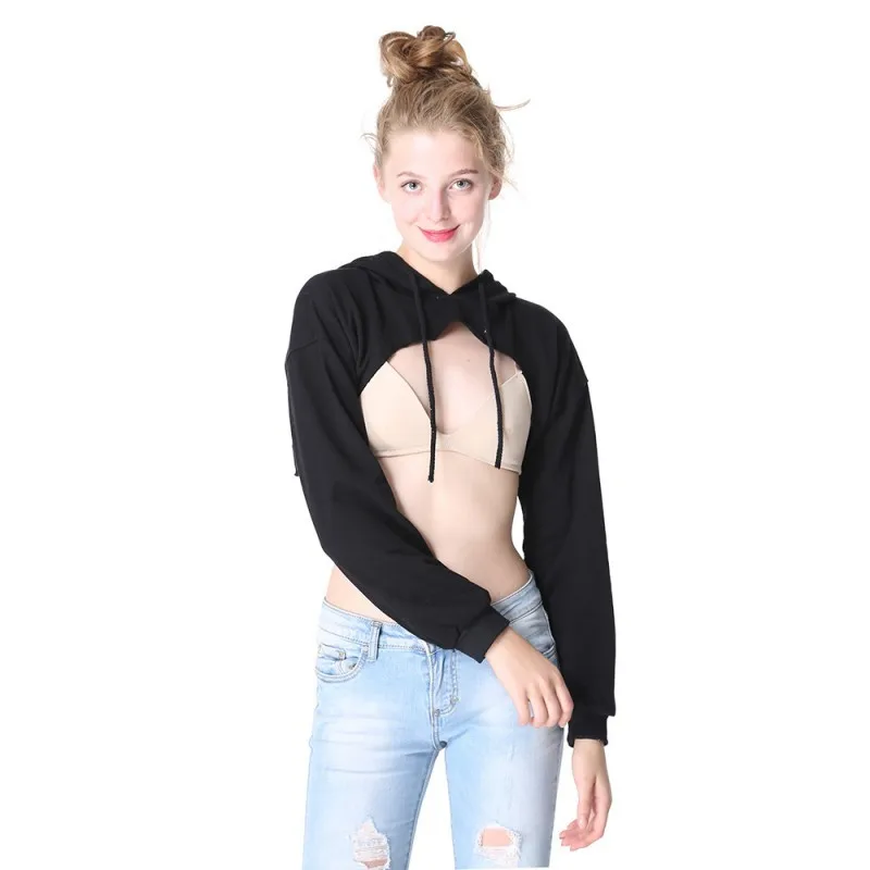 Sexy Women Super Short Cropped Tops Hip Hop Hooded Sweatshirts Cotton Long Sleeved Female Pullover New Summer Fit Moletom | Женская