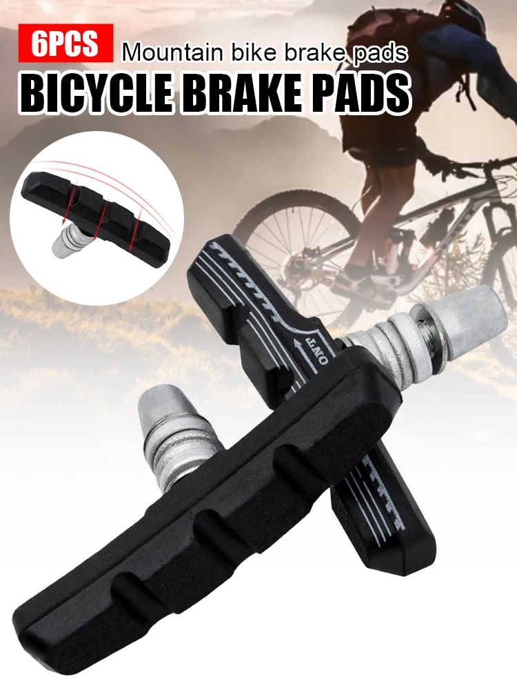 

3 Pairs Bike V-Brake Pads Set Durable Corrosion Resistant Rubber Bicycle V-Brake Shoes Blocks Riding Cycling Bike Accessories