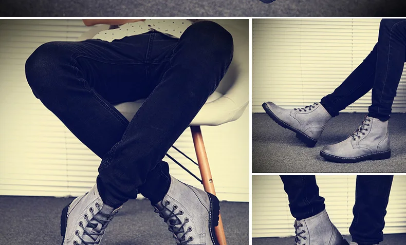 Sanzoog/зимние кожаные ботильоны; мужские ботинки Dr Martins; Botines Hombre Dr. Martens; Erkek Bot Botte Homme; высокие ботинки в британском стиле