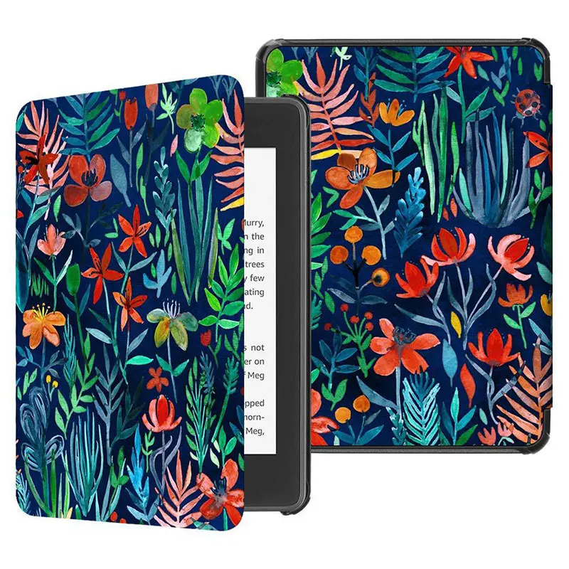 Из искусственной кожи на магнитной застежке чехол для Kindle Paperwhite 1/2/3 читалка(7th Gen2012/2013// выпуска) Авто Режим сна/Пробуждение - Цвет: Flower Cluster