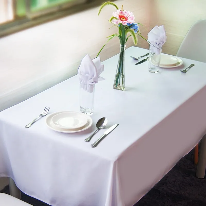 

Pano de mesa branco sólido 140cm x 250cm retângulo capa de mesa de casa por atacado toalhas de mesa para a festa de