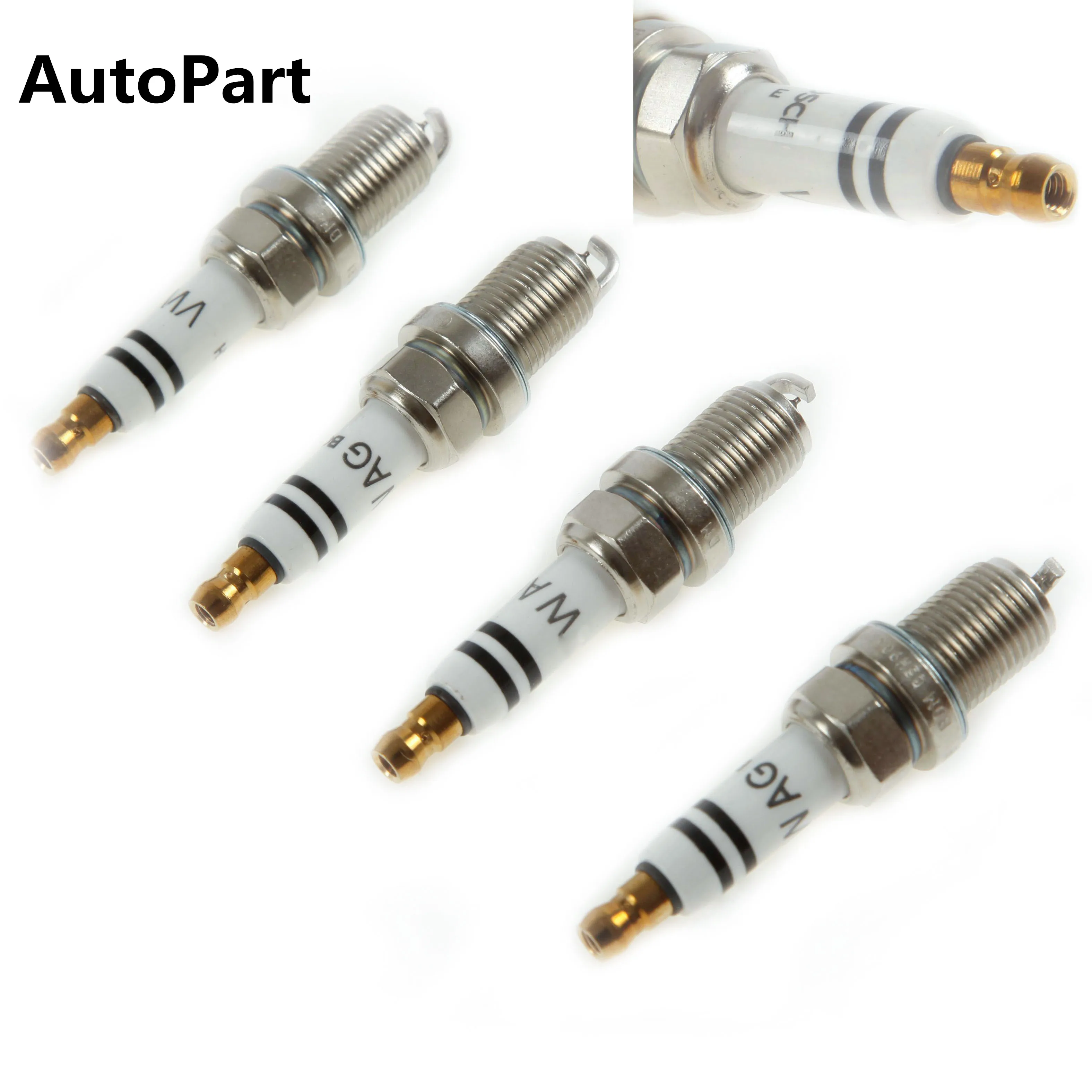 4 шт. 06H 905 611 иридиевая Свеча зажигания Разъем для VW Golf Jetta Passat Tiguan Audi A3 A4 A6 Q3 светодиодная подсветка для автомобиля 2.0L 06H 905 604 101 905 631 г