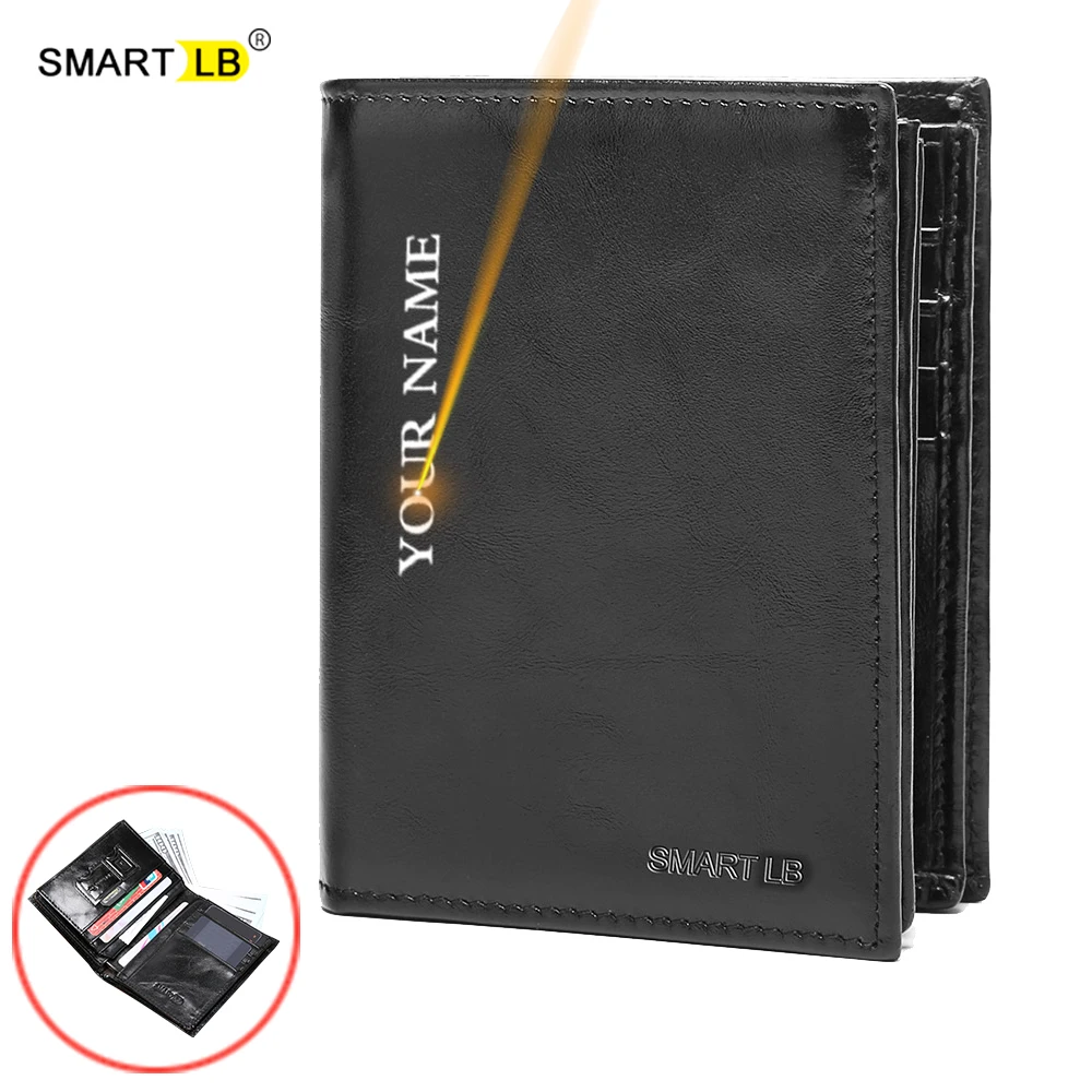 

Кошелек мужской из натуральной кожи, с бесплатной гравировкой