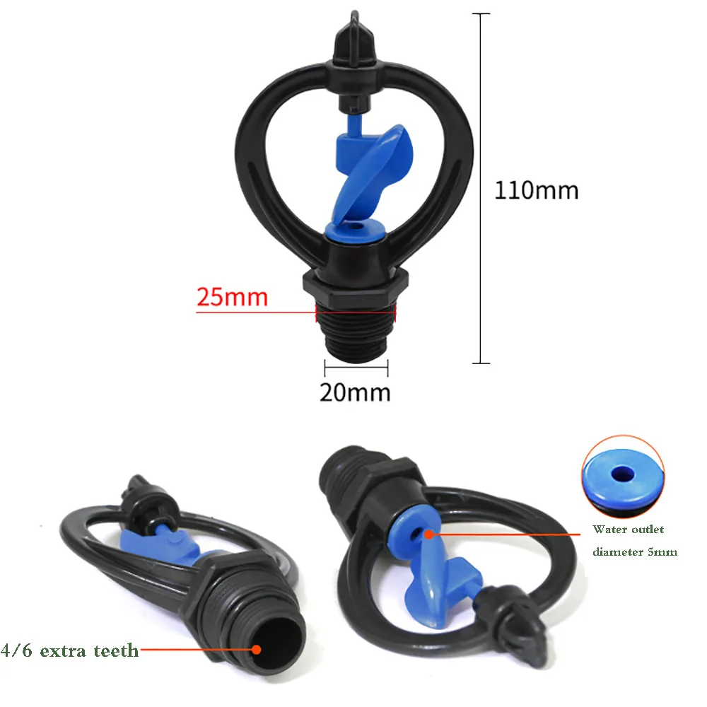 

1/2" 3/4" Male lawn Irrigation 360 Degree Automatic Rotary Nozzle Sprinkler Garden lawn Watering Sprinkler 1PCS