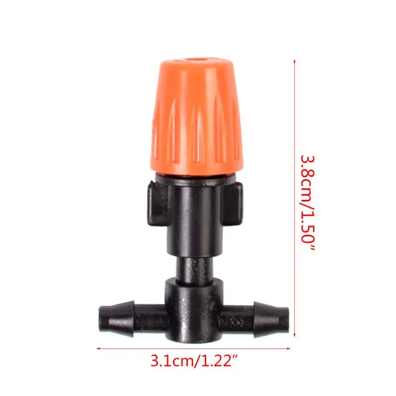 

20PCS Adjustable Misting Nozzle with Tee Joint Connector for Garden Watering Irrigation Sprinkler for 4/7mm 1/4 inch Tubing Hose