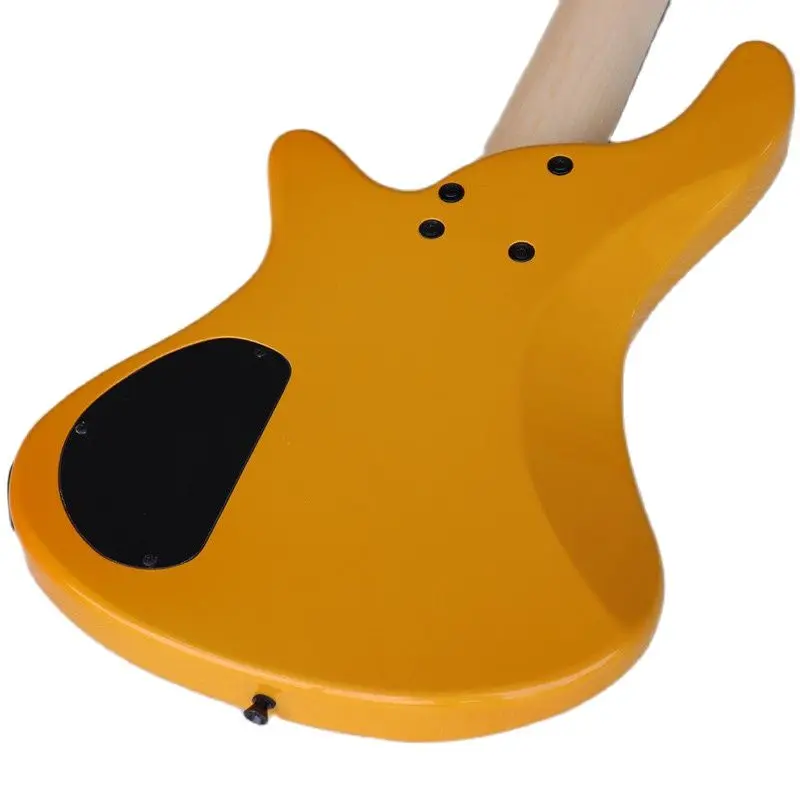 5 string fretless aber mit fret linie elektrische bass gitarre 43 zoll orange solid linde körper hochglanz finish bass gitarre free global shippi