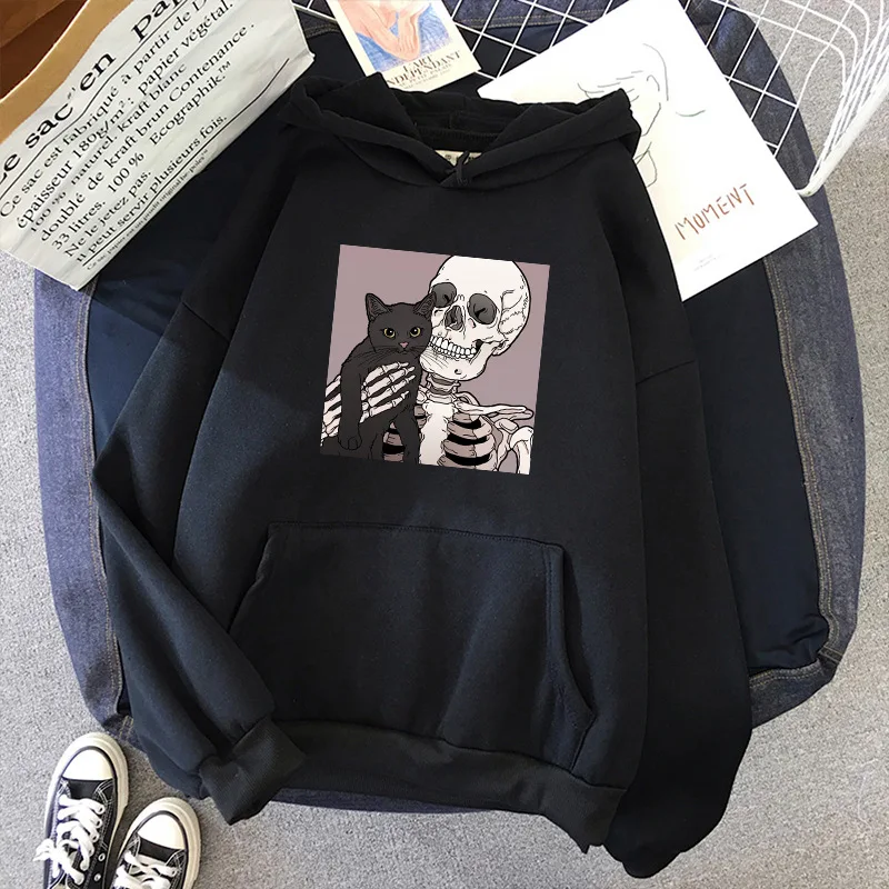 

ZOGAA Spring New Men's Thick Hooded Sweatshirt Personality Skull Harajuku Student Plus Size Hoodie Hip-Hop Casual Sweatshirt Men