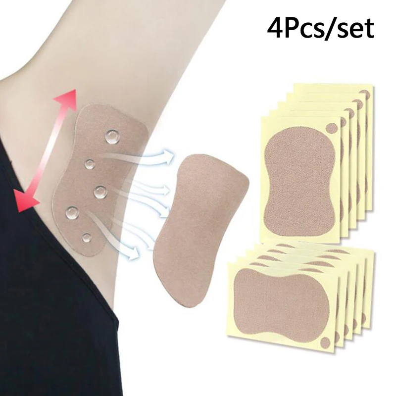 

2/4pcs Underarm Sweat Shield Pad Armpit Antiperspirant Deodorant Sweat-absorbent Stickers Nude Color