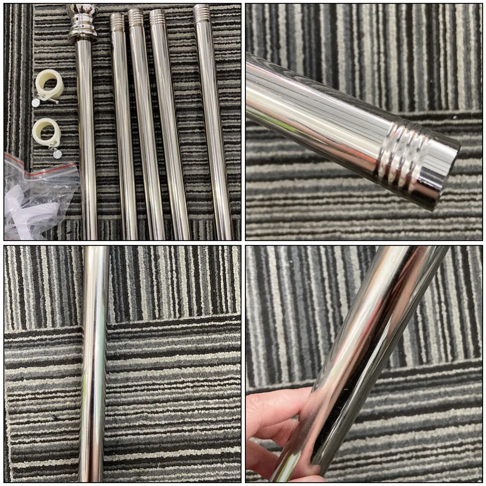 

Stainless Steel Wall Mount Flag Pole Rustproof Flagpole for Porch Yard (Silver)